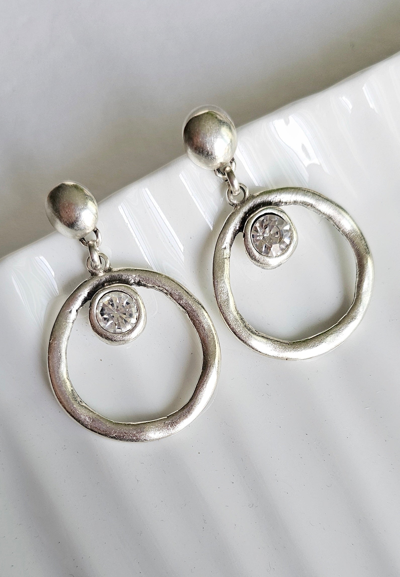 Infinity Crystal Earrings Hoops