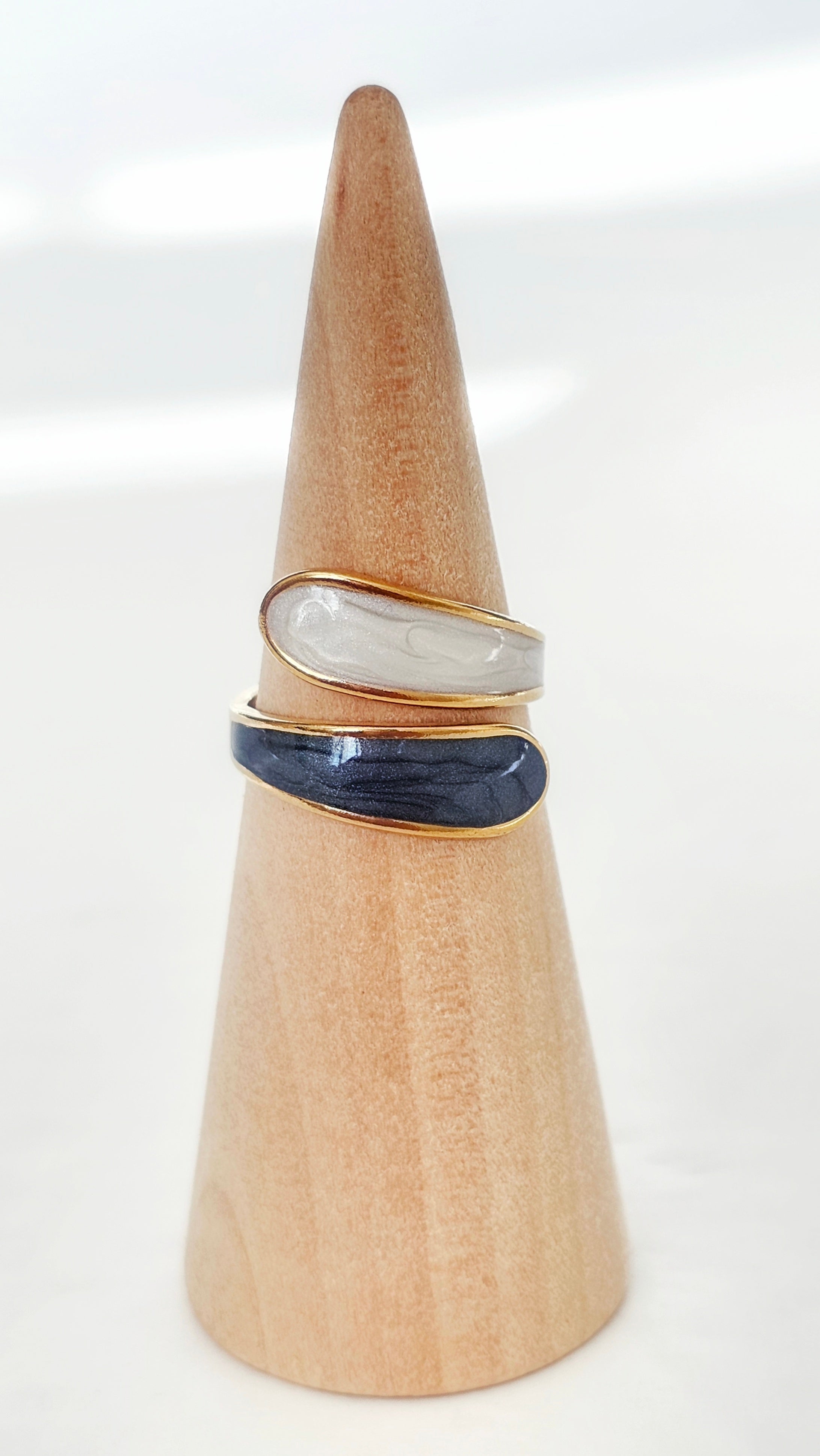 Celestial Enamel Adjustable Ring - Two Tones