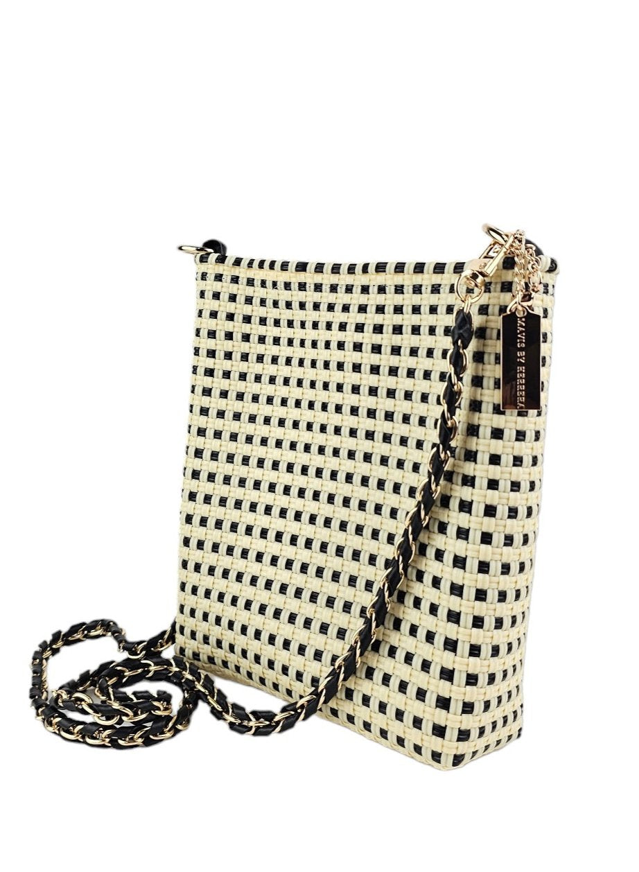 Milano Slim Crossbody Bag - Ivory Black