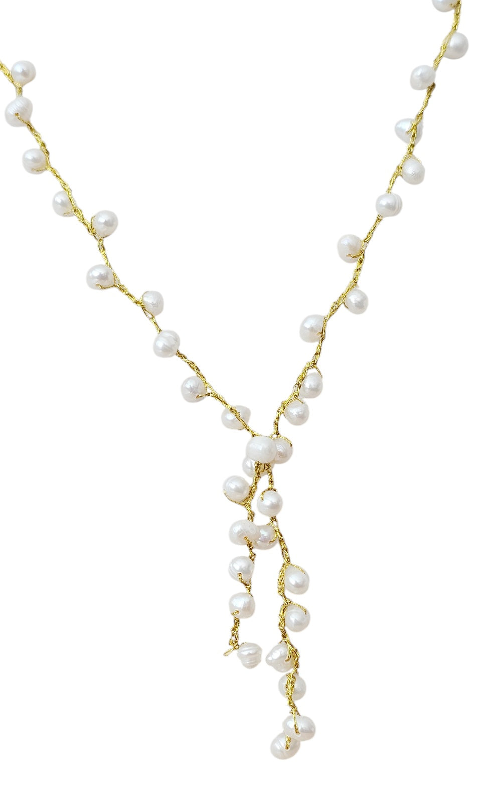 Pearl Enchantment Necklace Silk Gold