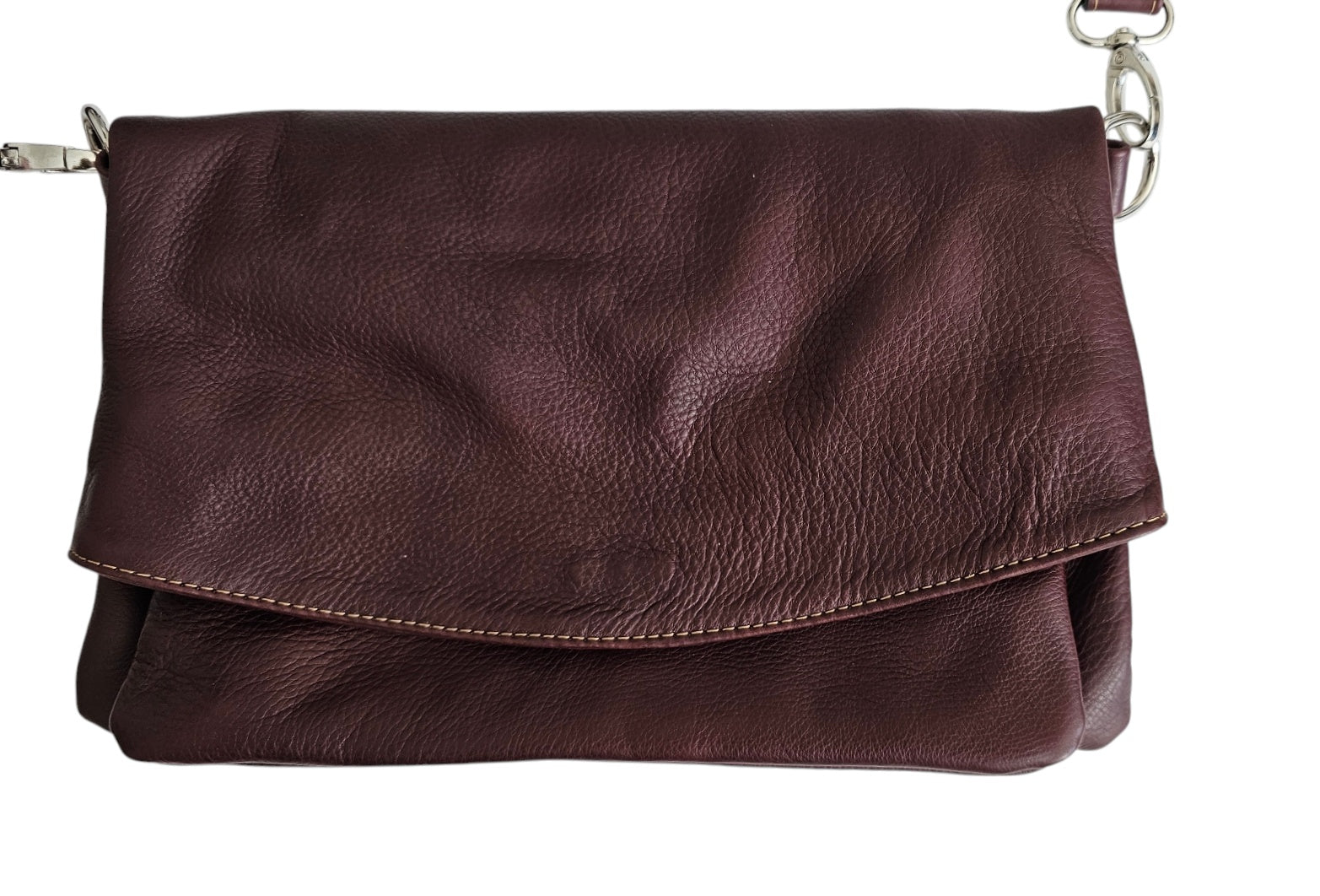 Monet Crossbody Bag and Fold Over Clutch -Burgundy