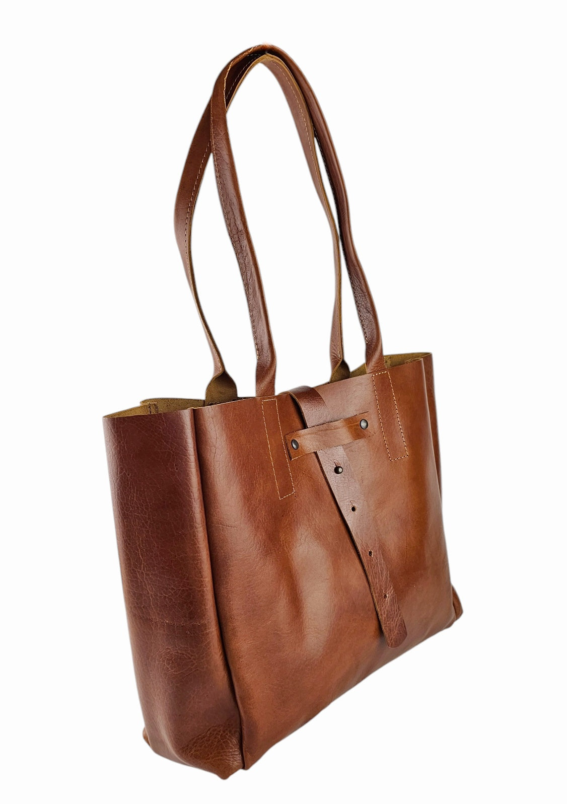 The Elara Tote Bag - Cognac Brown