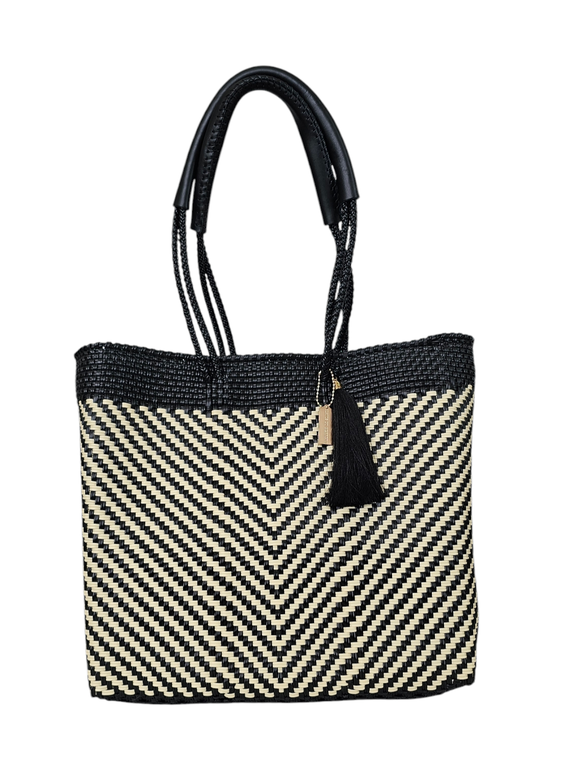 Hannah Tote Bag - Ivory Black Luxe