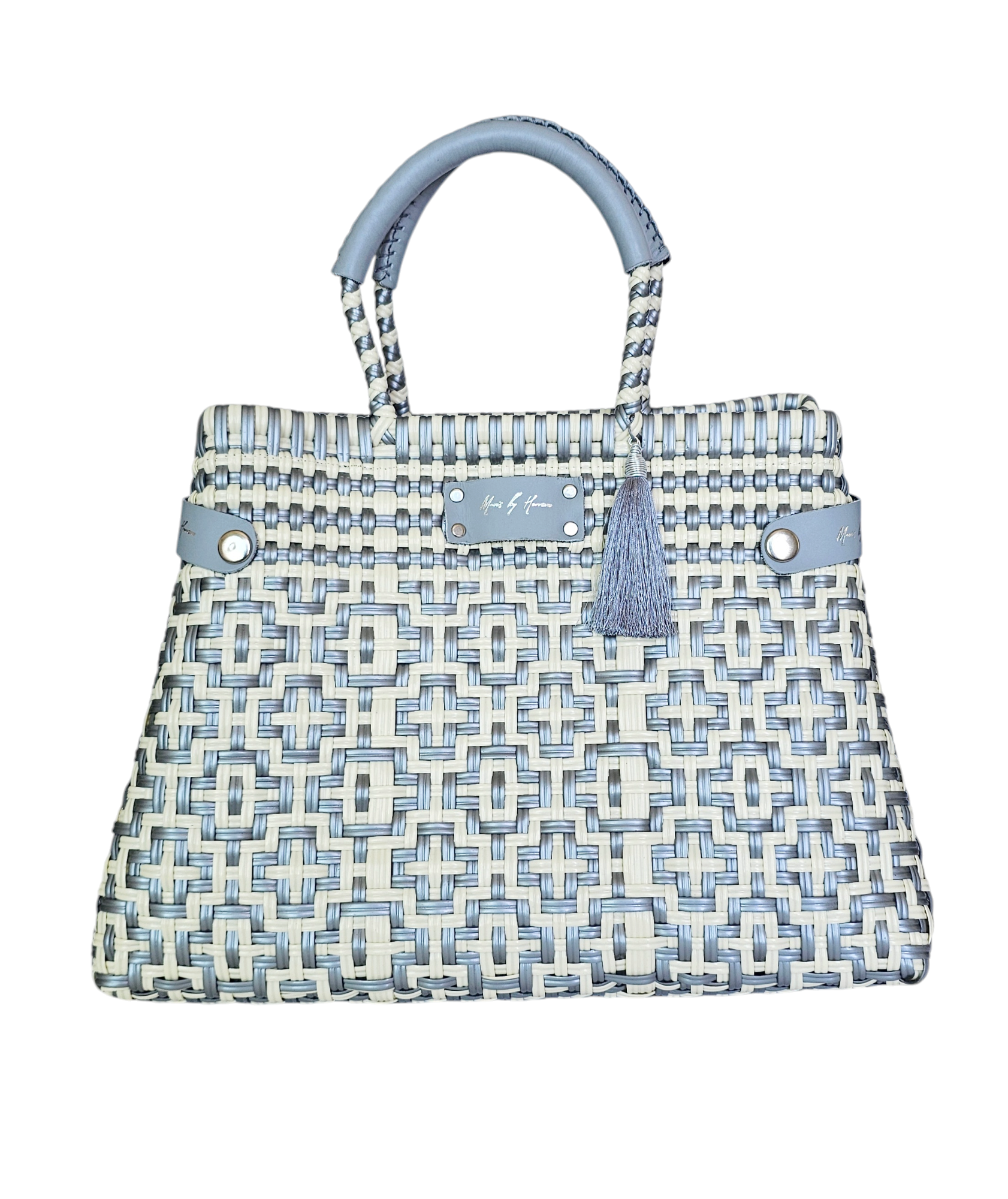 Less Pollution Convertible Handbag- Ivory Silver