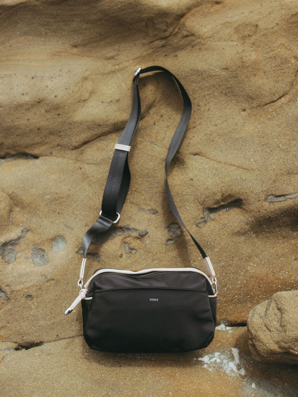 recycled nylon crossbody bag black | Mavis by Herrera