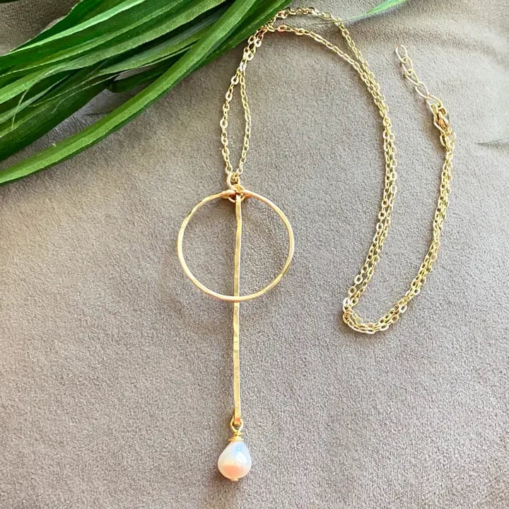 Celestial Hoop Pearl Necklace