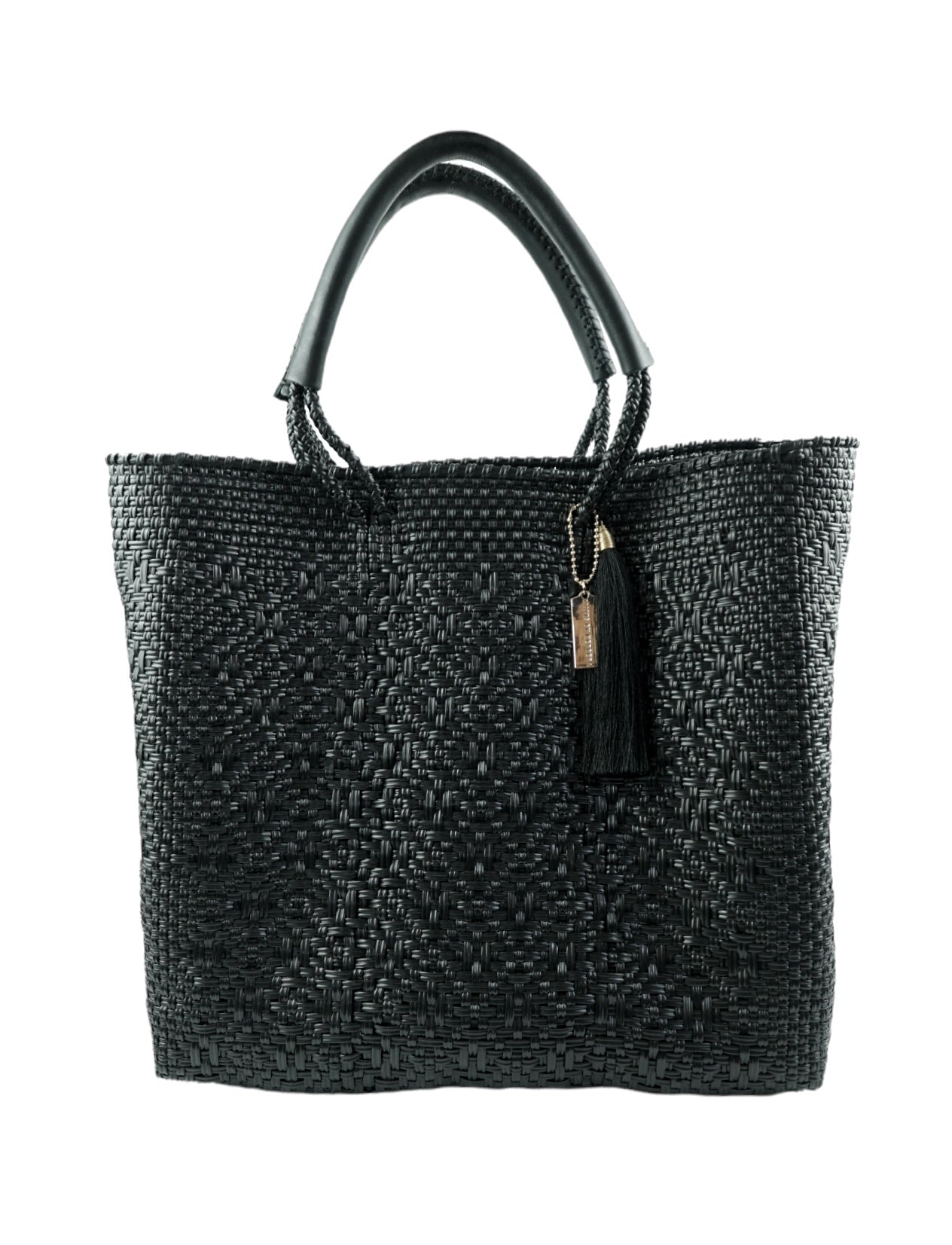 Black tote bag with pocket